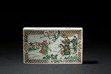 A WUCAI 'FIGURES' PORCELAIN PANEL