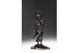A BRONZE FIGURE OF BODHIDHARMA