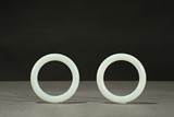 A PAIR OF WHITE JADE BANGLES