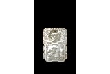 WHITE JADE 'LITERATI WITH GUQIN' RECTANGULAR PENDANT