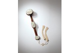 A ROSEWOOD OPENWORK WHITE JADE INLAID RUYI SCEPTER