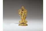A GILT BRONZE FIGURE OF STANDING BODHISATTVA