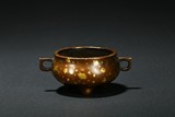 A BRONZE GILT-SPLASHED XUANDE CENSER