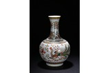 A FAMILLE ROSE 'DRAGON AND PHOENIX' BOTTLE VASE