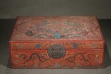 A MASSIVE QIANGJIN AND TIANQI LACQUER SCROLLING BOX