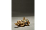CLOISONNE GILT BRONZE MYTHICAL BEAST DROPPER