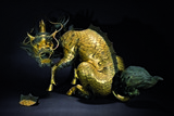 A GILT-BRONZE QILIN CENSER AND COVER