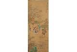 YU MING: COLOR AND INK ON SILK 'LI BAI' PAINTING