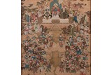 A COLOR AND INK ON PAPER PAINTING OF TAOIST GODS