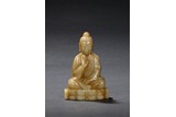 A SMALL JADE CARVED FIGURE OF BODHISATTVA