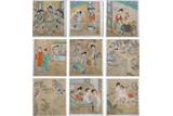 COLOR AND INK ON SILK EROTIC SCENE HANDSCROLL