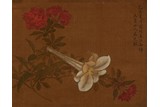 MA YUANYU: COLOR AND INK ON SILK ‘FLOWER’ PAINTING