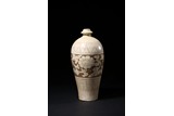 A CARVED CIZHOU PEONY MEIPING VASE
