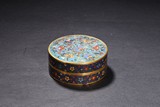 A GILT-BRONZE CLOISONNE ENAMEL COVERED BOX