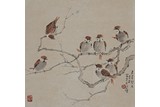 XU BEIHONG: COLOR AND INK ON PAPER 'BIRDS PAINTING