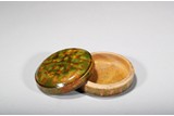 A RARE SANCAI GLAZED BOX AND COVER