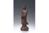 AN AGARWOOD CARVED GUANYIN