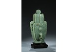 A MAGNIFICENT GREENISH YELLOW JADE ARCHAISTIC VASE