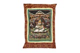 A TIBETAN THANGKA DEPICTING JAMBHALA