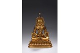 A GILT-BRONZE AMITABHA