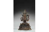 A COPPER ALLOY FIGURE OF AVALOKITESHVARA
