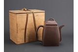 A YIXING ZISHA RECTANGULAR TEAPOT