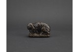 A STONE CARVED 'ELEPHANT' INCENSE HOLDER