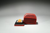 A TIANHUANG SEAL WITH CINNABAR LACQUER BOX