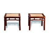 A PAIR OF HUANGHUALI SQUARE STOOLS