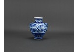 A BLUE AND WHITE 'LOTUS' VASE