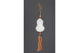 A WHITE JADE DOUBLE GOURD PENDANT