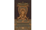 A LARGE KESI EMBROIDERED 'AMITABHA' HANGING PANEL