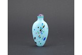 AN OPAQUE BLUE DOTTED GLASS SNUFF BOTTLE