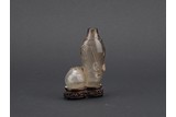 A ROCK CRYSTAL CARVED JOINED VASE