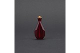 A RUBY RED GLASS FACETED SNUFF BOTTLE