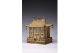 A GILT FILIGREE AND GEMS INLAID PALACE-FORM BUDDHIST SHRINE
