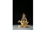 A GILT BRONZE FIGURE OF BRAHMA