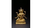 A GILT-BRONZE FIGURE OF AVALOKITESHVARA