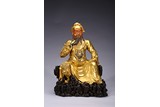A LARGE GILT-BRONZE FIGURE OF GUANDI