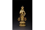 A GILT-BRONZE FIGURE OF STANDING BODHISATTVA
