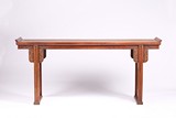 A HARDWOOD RECESSED LEG ALTAR TABLE