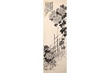 WU CHANGSHUO: INK ON PAPER 'CHRYSANTHEMUM' PAINTING
