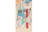 ZHANG DAQIAN: COLOR AND INK ON PAPER 'BEAUTIES' PAINTING