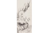 PU RU: INK ON PAPER 'GUANYIN' PAINTING