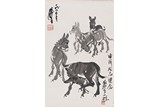 HUANG ZHOU: INK ON PAPER 'DONKEY' PAINTING