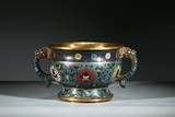 A CLOISONNE ENAMEL AND GILT-BRONZE 'LOTUS' CENSER