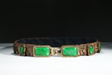A GILT-BRONZE JADEITE INLAID BELT