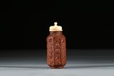 A GOURD CARVED 'POEM' SNUFF BOTTLE