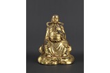 A GILT BRONZE FIGURE OF TAOIST IMMORTAL ZHENWU 