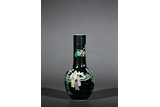 A BLACK GROUND FAMILLE VERTE 'FIGURES' VASE